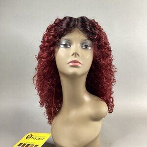 Damaris Curly #DR2/Cinnamon Wine Darkest Brown Premium Synthetic Lace Part Wig